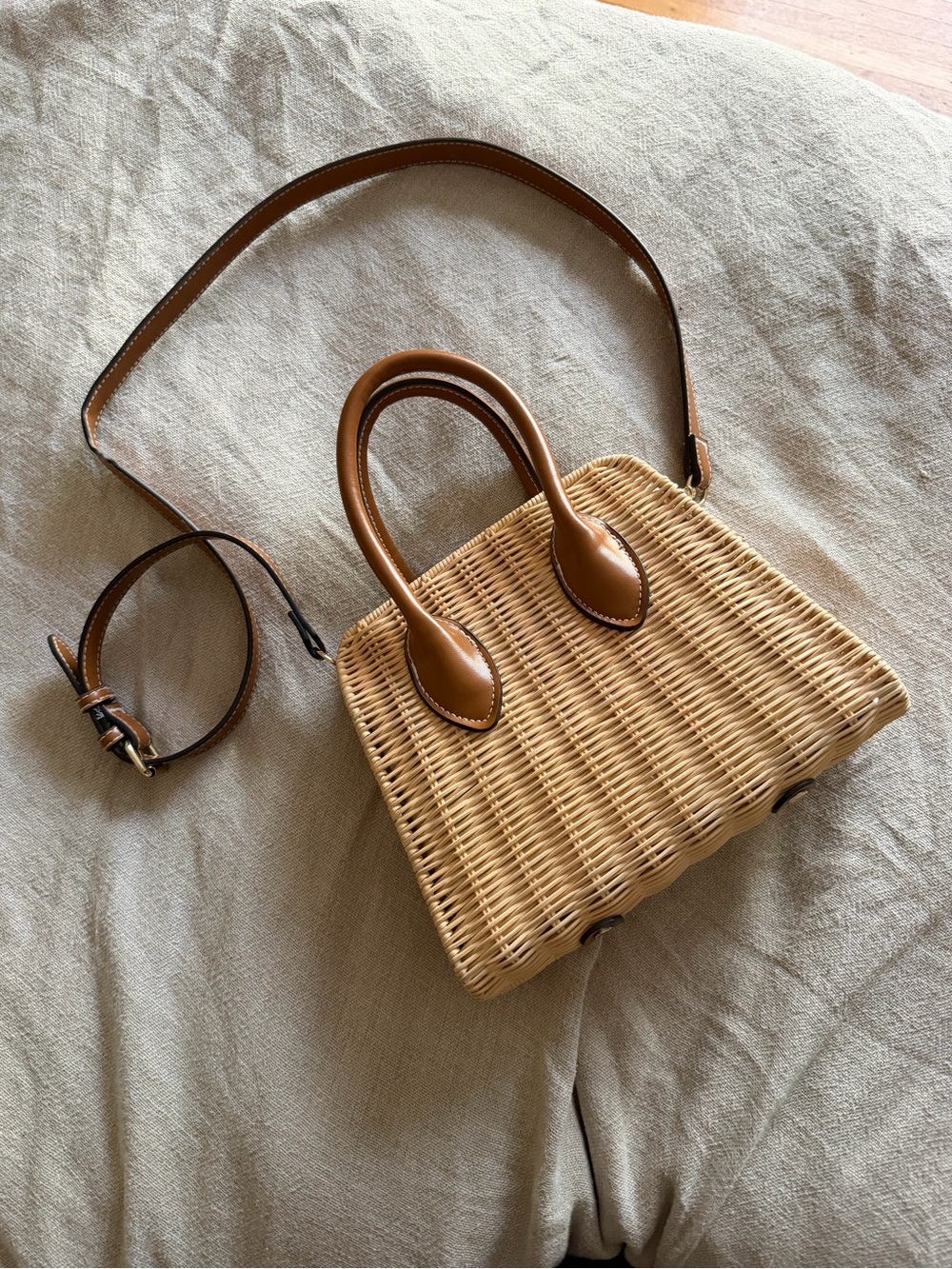 Zara Woven Rattan Top-Handle